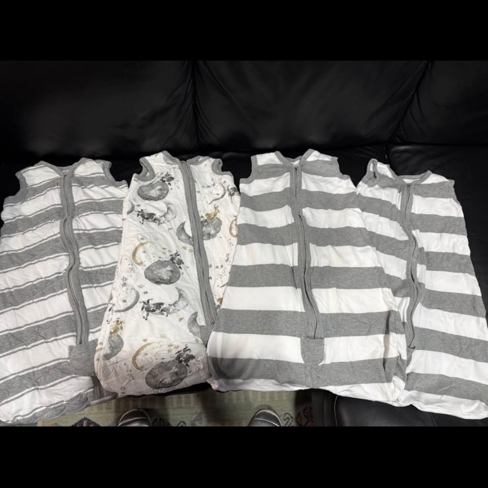 Burt's Bees Baby Gray and White Sleep Sacks